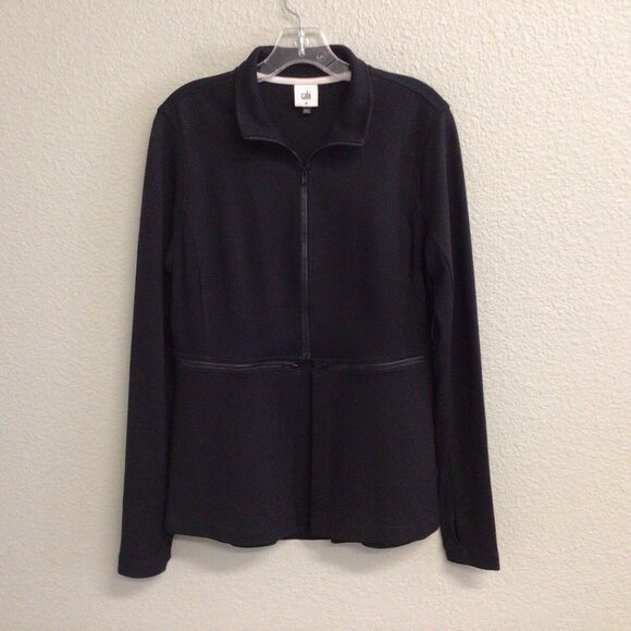 Cabi Relax Convertible Stretch Ponte Knit Long Black Zip Jacket 5655 Sz Medium - Picture 14 of 14